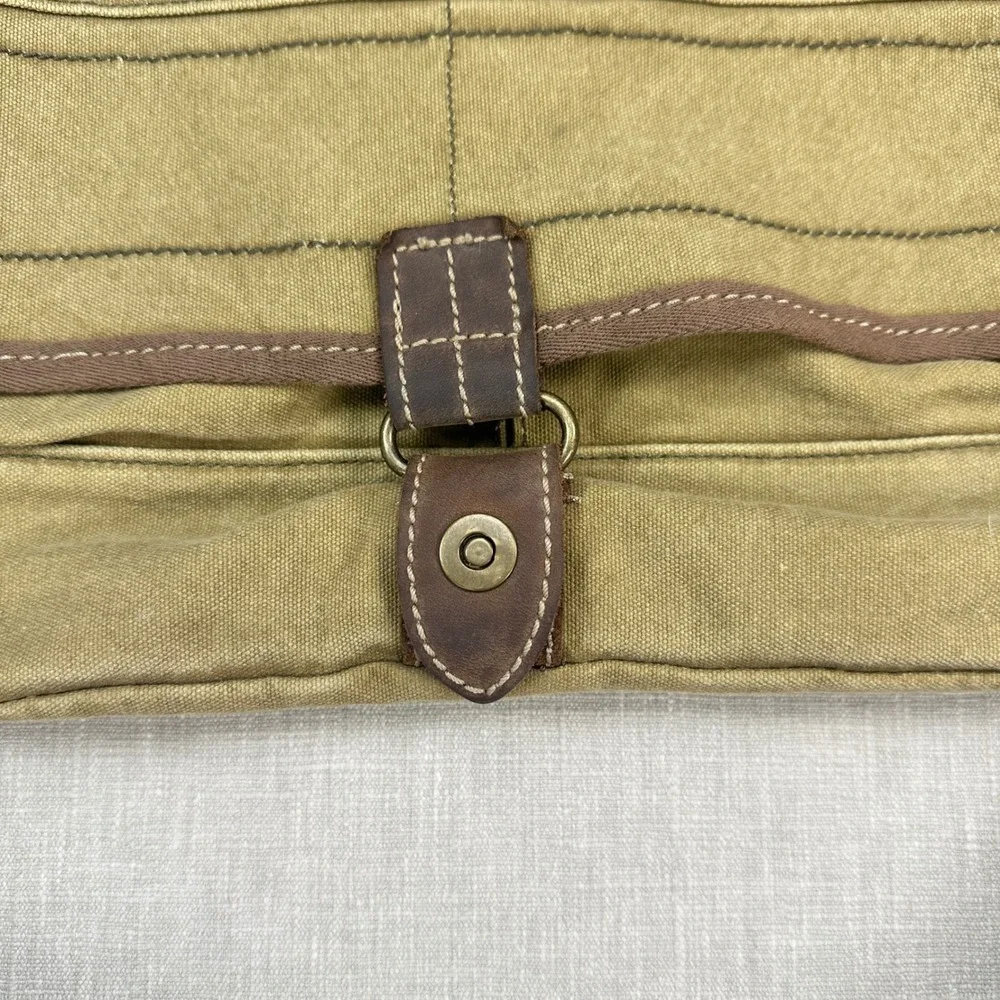 Vtg American Eagle Messenger Bag Khaki Canvas Utility Crossbody Adjustable Strap